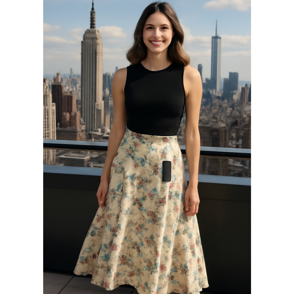 Tuckernuck Lily of the Valley Mallory Floral Ivory Maxi Skirt  Size XL